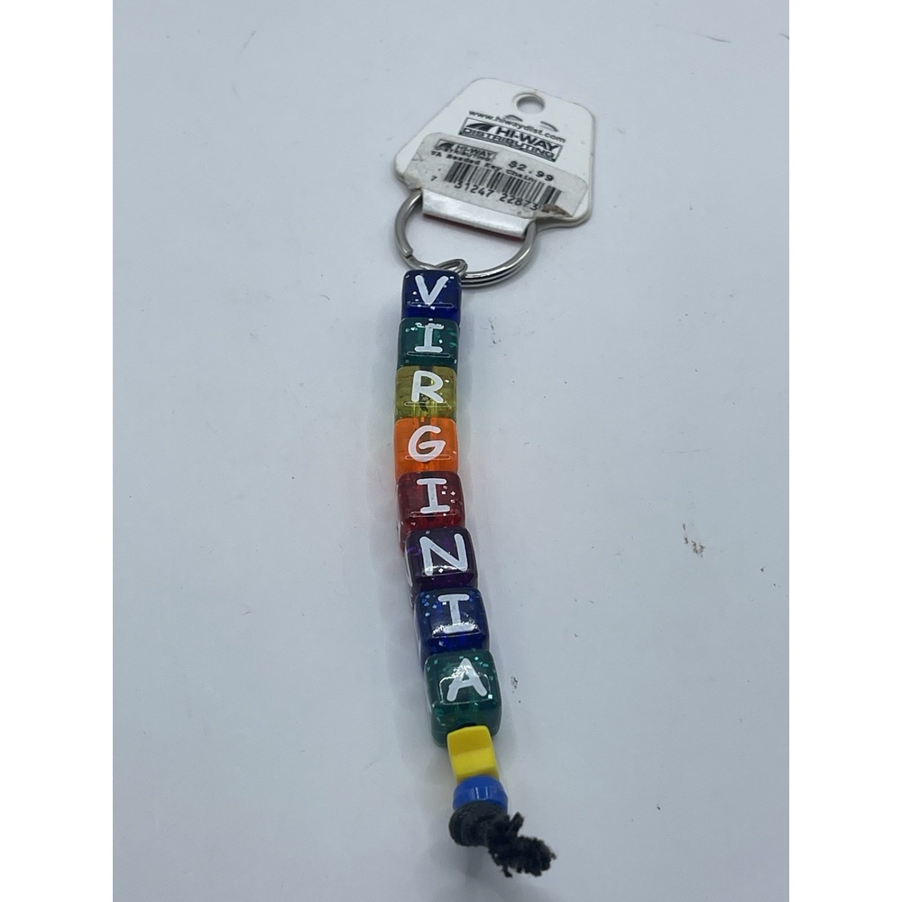Colorful Plastic Cube Virginia Souvenir Backpack Clip or Key Chai